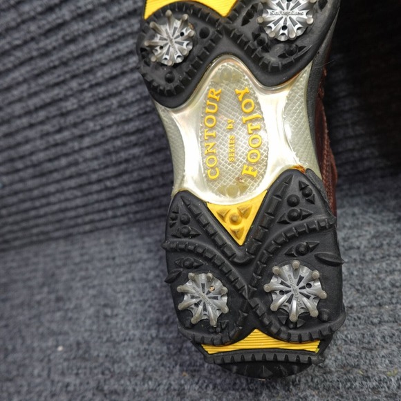 Footjoy Golf Shoes Mens 11.5 Brown 54049 Contour Series Cleats Leather - Picture 12 of 16